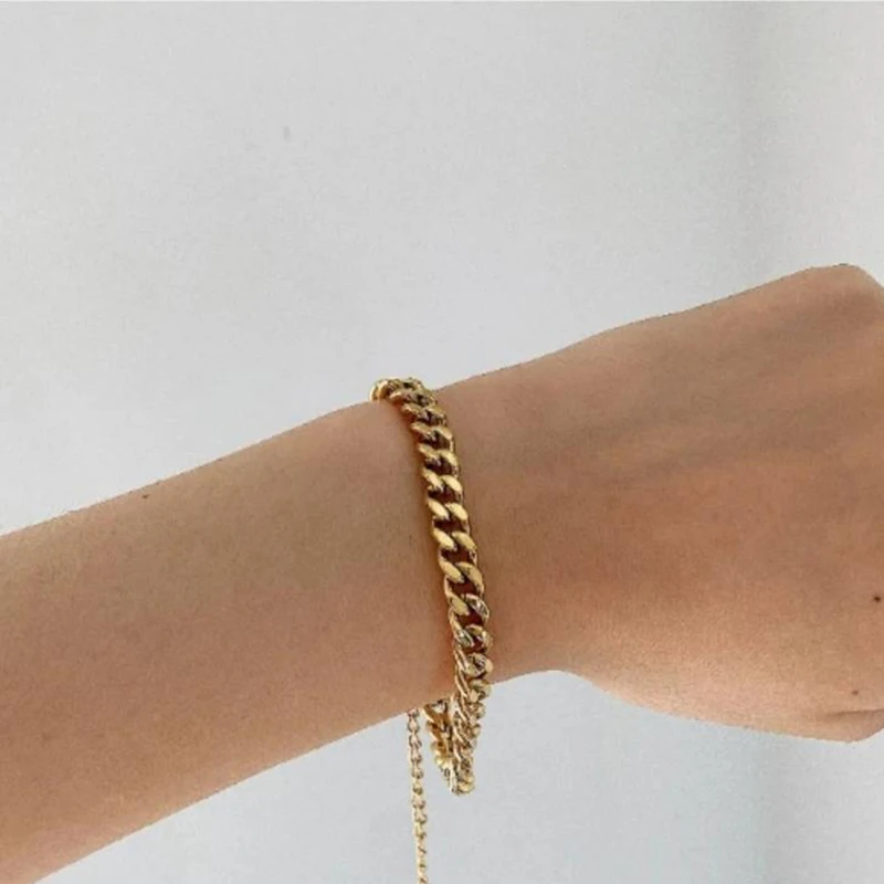 Custom Fashion Jewelry Hiphop Punk Vintage Retro Stainless Steel 18K Gold Curb Chain Link Bracelet for Men Women Couple Unisex, Gold/custom
Custom Fashion Jewelry Hiphop Punk Vintage Retro Stainless Steel 18K Gold Curb Chain Link Bracelet for Men Women Couple Unisex, Gold/custom