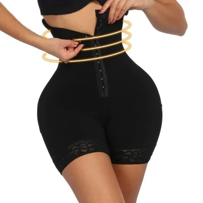 

Slimming Hip Lifting Body Shaping Pants Women 's High Waist Corset Breasted Shaping and Belly Trimming Underwear, Black,nude