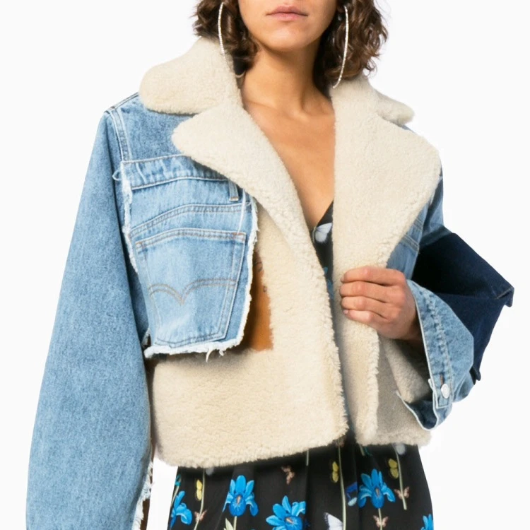 New Arrival Ladies Fleece Faux Fur Coats Long Sleeve Denim Patchwork Thick Winter Women Motorcycle Jackets, Picture shows
New Arrival Ladies Fleece Faux Fur Coats Long Sleeve Denim Patchwork Thick Winter Women Motorcycle Jackets, Picture shows