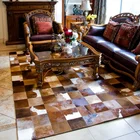 Chinese Best Wholesale Patchwork Leather Carpet High Quality Customized Colour Cowhide Rug