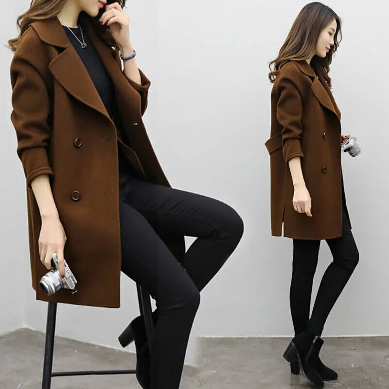 2022 Women fall Winter Wear Coat Clothes Long Sleeve Overcoat Double Breasted Long Coat Ladies Jacket
2022 Women fall Winter Wear Coat Clothes Long Sleeve Overcoat Double Breasted Long Coat Ladies Jacket