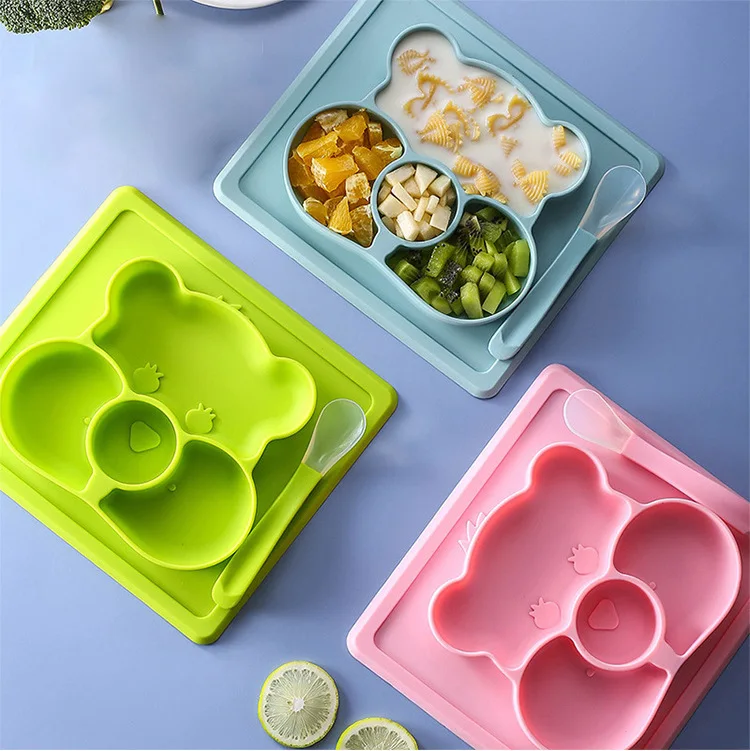 Cute Design Bear Shape Suction Non Slip Food grade silicone Baby Feeding Food Silicone Dinner Plates Set For Baby, Picture
Cute Design Bear Shape Suction Non Slip Food grade silicone Baby Feeding Food Silicone Dinner Plates Set For Baby, Picture