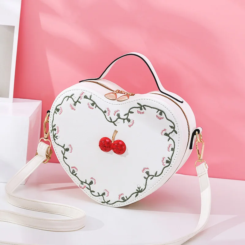 2021 Korean Trendy Embroidered Cherry Lovely Love Bags Ladies Cute Heart Shape Mini Leather Shoulder Purses, 6 colors
2021 Korean Trendy Embroidered Cherry Lovely Love Bags Ladies Cute Heart Shape Mini Leather Shoulder Purses, 6 colors