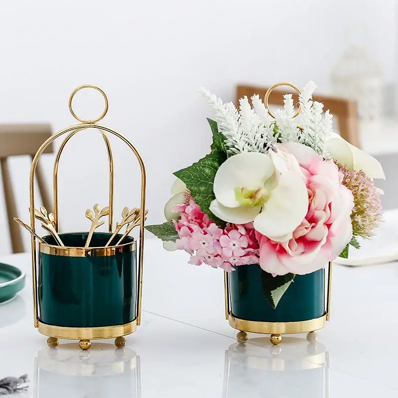 Nordic creative iron storage pot artificial flower ceramic flower pot for home decoration, Marble
Nordic creative iron storage pot artificial flower ceramic flower pot for home decoration, Marble