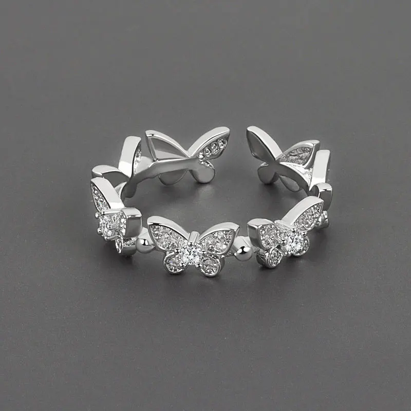 Best Selling S925 Plated Crystal Rhinestone Butterfly Rings Bling Bling CZ Butterfly Open Rings For Girl Fashion Jewelry
Best Selling S925 Plated Crystal Rhinestone Butterfly Rings Bling Bling CZ Butterfly Open Rings For Girl Fashion Jewelry