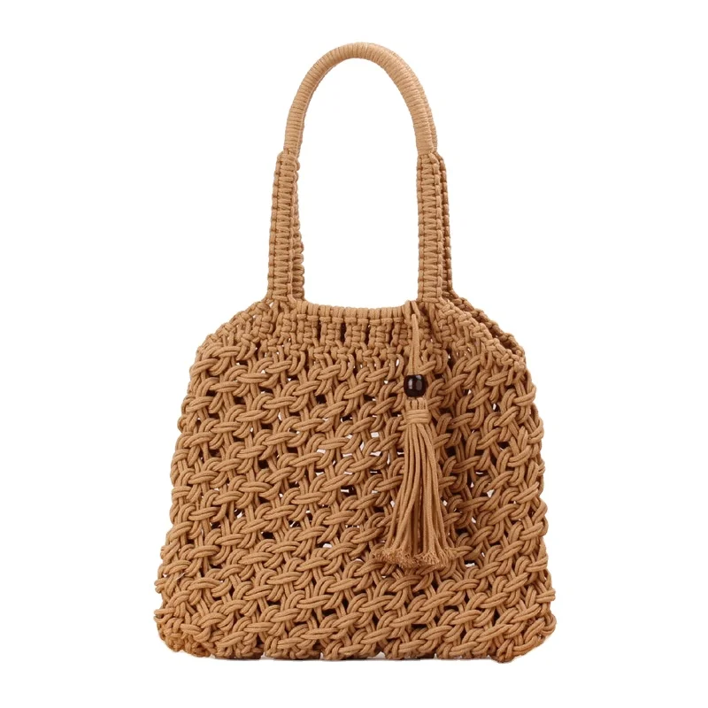 Cotton Rope Handmade Straw Bag Travel Beach Fishing Net Handbag Shopping Woven Shoulder Bag for Women
Cotton Rope Handmade Straw Bag Travel Beach Fishing Net Handbag Shopping Woven Shoulder Bag for Women