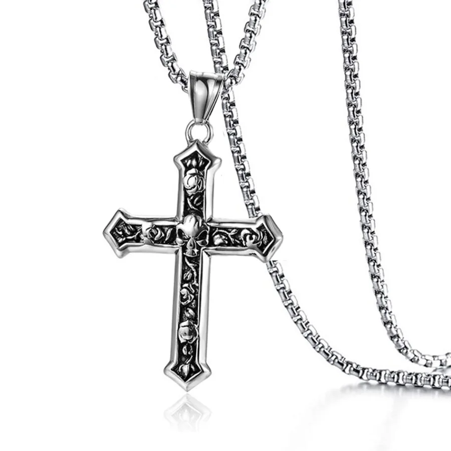2022 Jewelry wholesale stainless steel ghost head cross pendant personalized titanium steel men's necklace
2022 Jewelry wholesale stainless steel ghost head cross pendant personalized titanium steel men's necklace