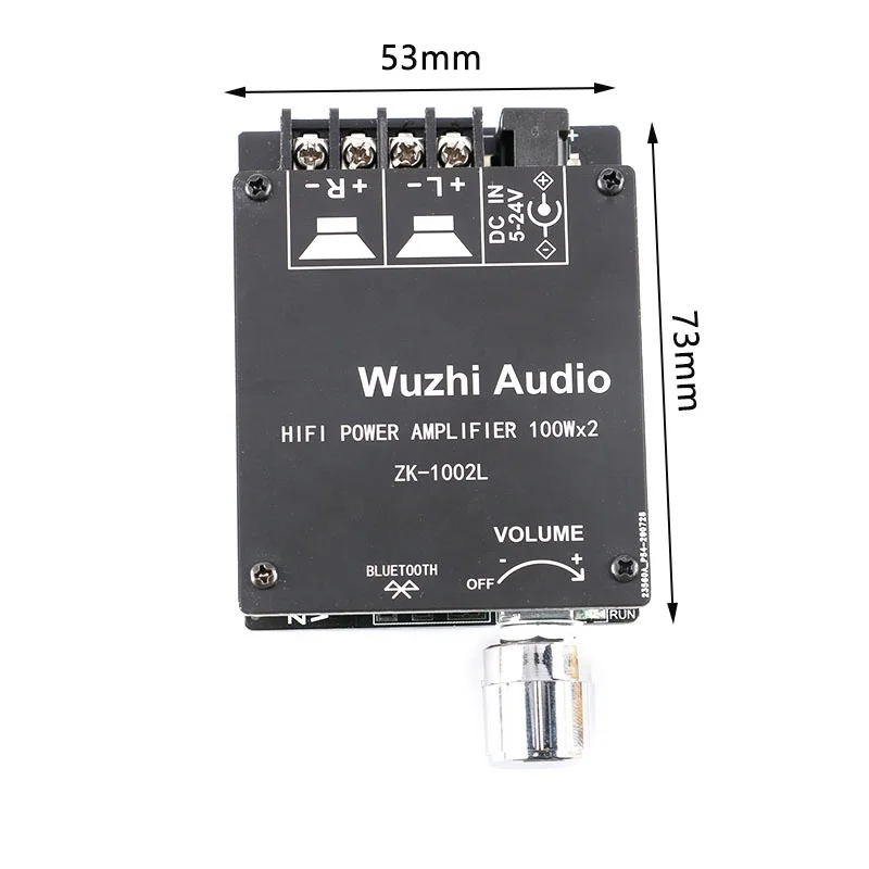 ZK-1002L 100W*2 Mini 2.0 stereo Ble 5.0 Wireless Digital Audio Power Amplifier Board
ZK-1002L 100W*2 Mini 2.0 stereo Ble 5.0 Wireless Digital Audio Power Amplifier Board
