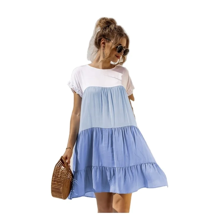Summer Lady Dress In Stock New Contract Color Flare Short Sleeve Ruffle Pleated A Line Loose Sweet Price
Summer Lady Dress In Stock New Contract Color Flare Short Sleeve Ruffle Pleated A Line Loose Sweet Price