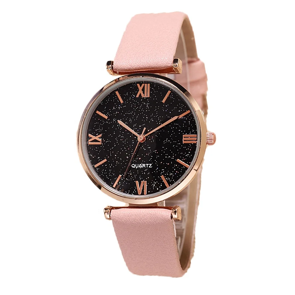 Fashion New Clasp leather strap Starry Sky Dial Roman Numerals Ladies Quartz Casual Watch, As picture
Fashion New Clasp leather strap Starry Sky Dial Roman Numerals Ladies Quartz Casual Watch, As picture