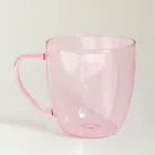 High quality heat resistance glass coffee mug / tea cup with handle for tea and coffee