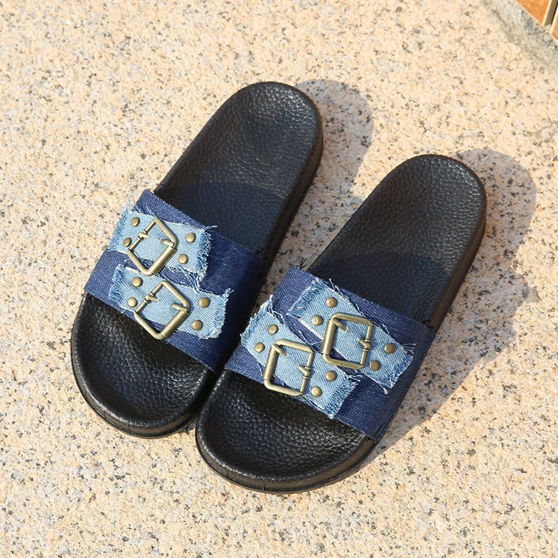 New Style Wholesale Ladies Fashion Slippers Open Toe Denim Buckle Decoration Outdoor Flat Slipper For Women
New Style Wholesale Ladies Fashion Slippers Open Toe Denim Buckle Decoration Outdoor Flat Slipper For Women