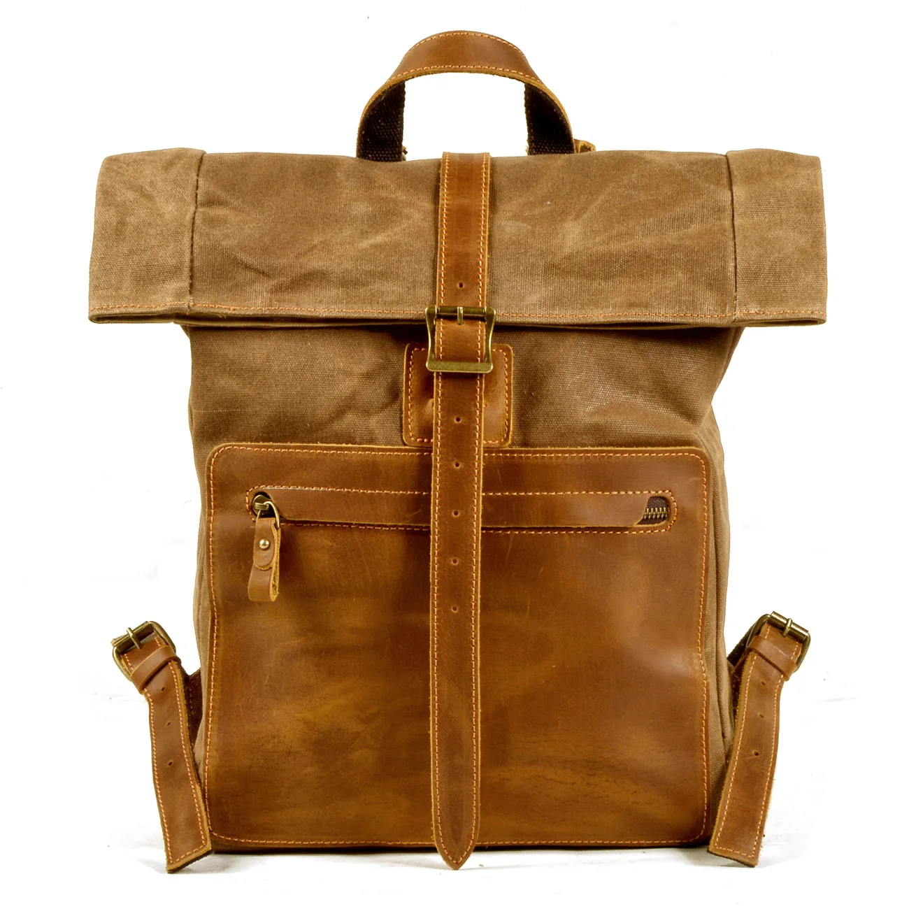 Simple retro wax canvas casual leather square school bag computer bag backpack, Black, amry green, khaki
Simple retro wax canvas casual leather square school bag computer bag backpack, Black, amry green, khaki