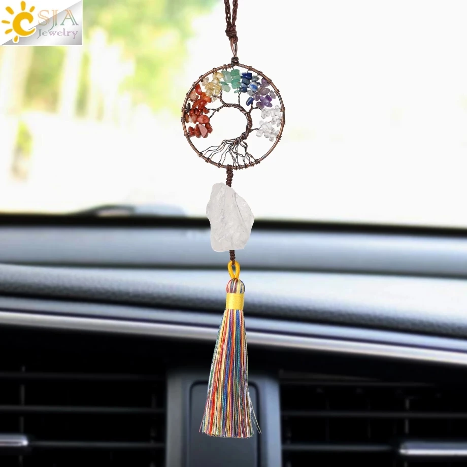 CSJA wholesale natural stone 7 chakra tree of life car interior accessories pendant wall hanging decoration G838
CSJA wholesale natural stone 7 chakra tree of life car interior accessories pendant wall hanging decoration G838