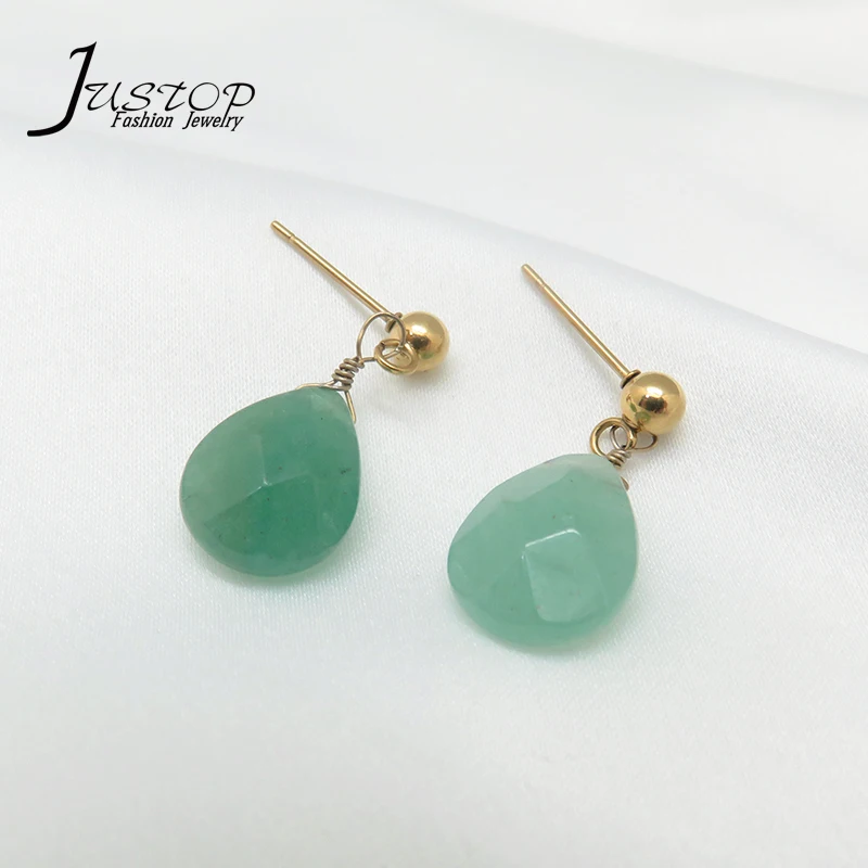 Natural Stone Pendant Jewelry Simple Drop Green Aventurine Stone Earrings, As picture
Natural Stone Pendant Jewelry Simple Drop Green Aventurine Stone Earrings, As picture