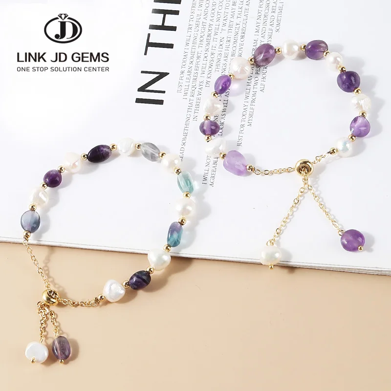 JD Fashion Adjustable Crystal Healing Irregular Stone Energy Natural Amethysts Freshwater Pearl Bead Braid Chain Bracelet
JD Fashion Adjustable Crystal Healing Irregular Stone Energy Natural Amethysts Freshwater Pearl Bead Braid Chain Bracelet