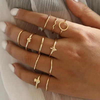Vintage Fashion 18K Gold Plated Knuckle Rings Set Circle Heart Twisted Stackable Ring Set For Women Party
Vintage Fashion 18K Gold Plated Knuckle Rings Set Circle Heart Twisted Stackable Ring Set For Women Party