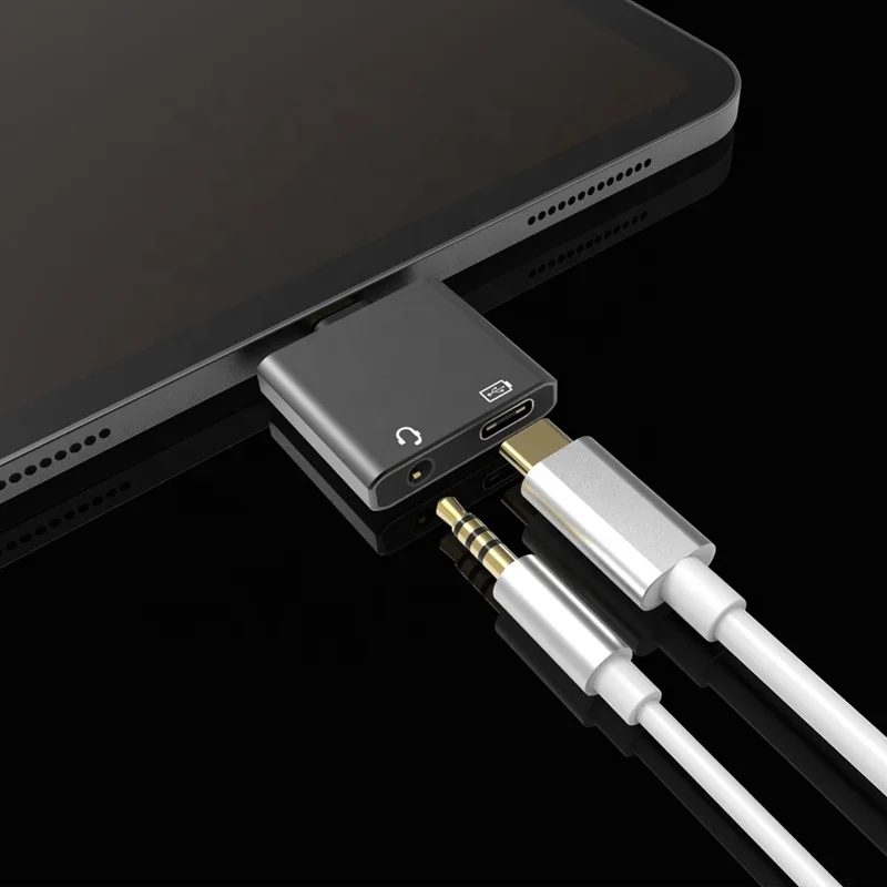 USB Type C to 3.5mm Female Headphone Jack Adapter Type C Audio Adapter 2 in 1 function Listen music and Charging device 
USB Type C to 3.5mm Female Headphone Jack Adapter Type C Audio Adapter 2 in 1 function Listen music and Charging device