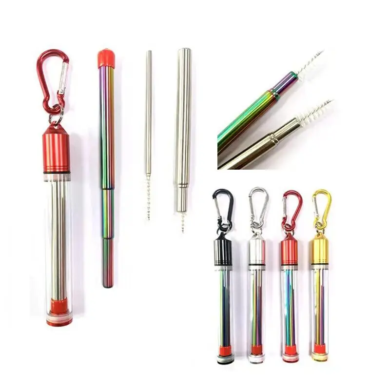 OEM travel reusable portable collapsible foldable stainless steel telescopic metal drinking straw set in with case brush
OEM travel reusable portable collapsible foldable stainless steel telescopic metal drinking straw set in with case brush