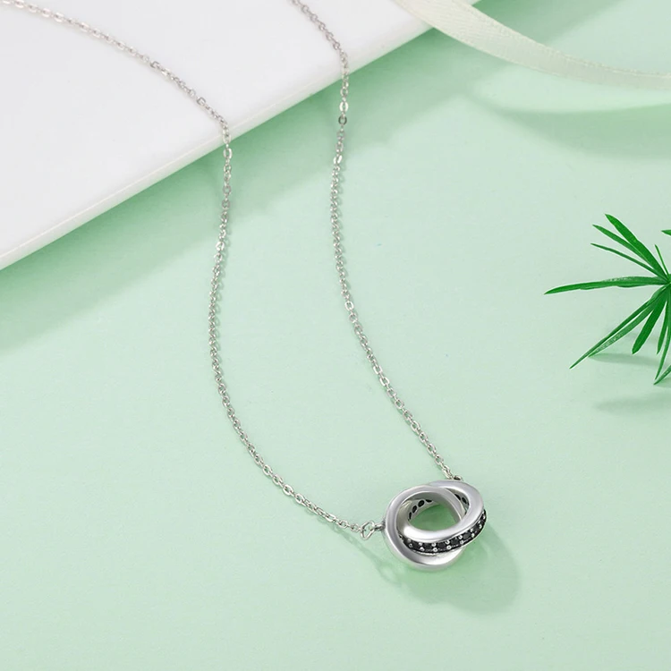 Good Quality 925 Sterling Silver Circle In Circle Black Cz Pendant Chain Necklace Women China Supplier
Good Quality 925 Sterling Silver Circle In Circle Black Cz Pendant Chain Necklace Women China Supplier