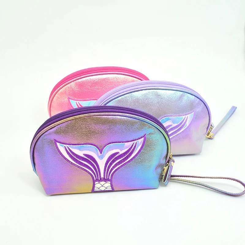 Newest laser PU leather fish tail half round bag mermaid makeup case rainbow fantasy color cosmetic bag in stock
Newest laser PU leather fish tail half round bag mermaid makeup case rainbow fantasy color cosmetic bag in stock