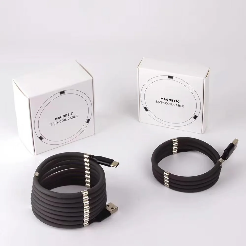 New 2020 portable easy-coil Self winding magnet charger data USB cable for iPhone, Black&white
New 2020 portable easy-coil Self winding magnet charger data USB cable for iPhone, Black&white