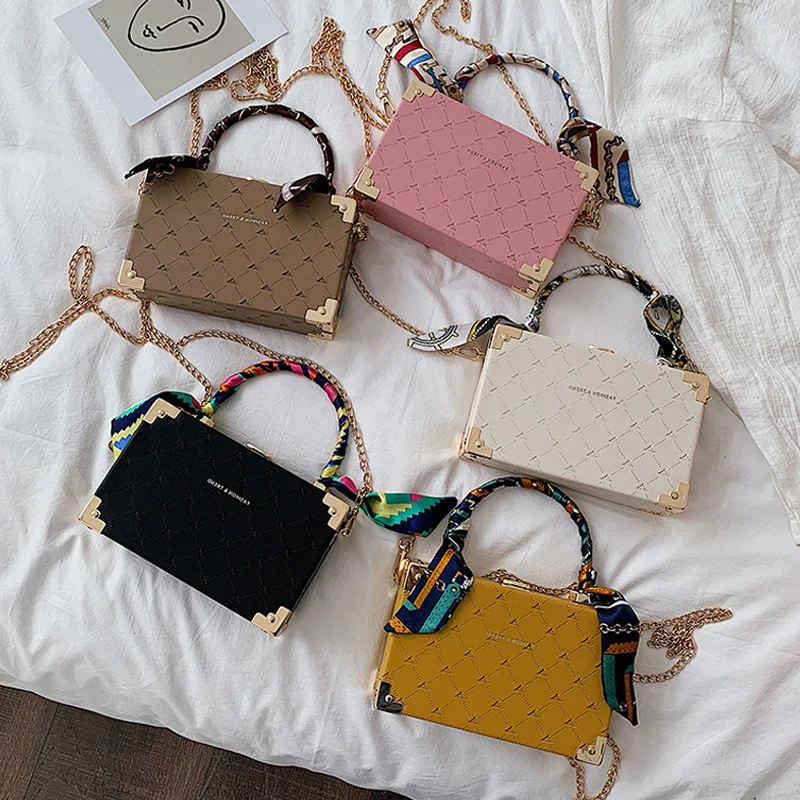 2020 women party square shaped chain purse luxury lady evening bags box clutches with scarves, 5 colors
2020 women party square shaped chain purse luxury lady evening bags box clutches with scarves, 5 colors