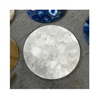 luxury round marble slab table top, semi precious stone table top