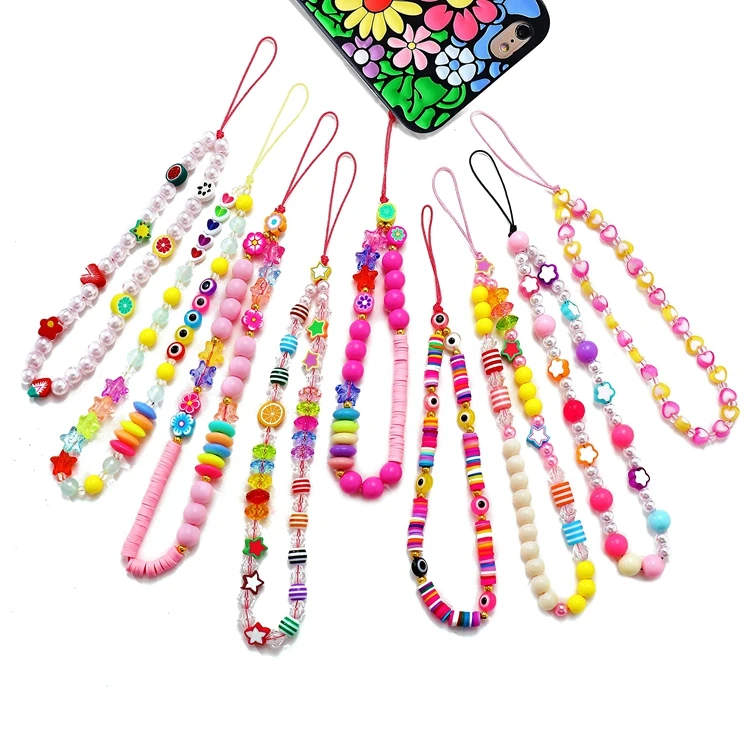 Fruit Star Love Pearl Handmade Colorful Acrylic Clay Beaded Phone Charms Straps Lanyard Chain for Women Girls, 41 designs
Fruit Star Love Pearl Handmade Colorful Acrylic Clay Beaded Phone Charms Straps Lanyard Chain for Women Girls, 41 designs