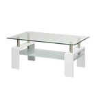 cheap Living Room Furniture black painted top glass Centre table MDF top Tea/coffee Table