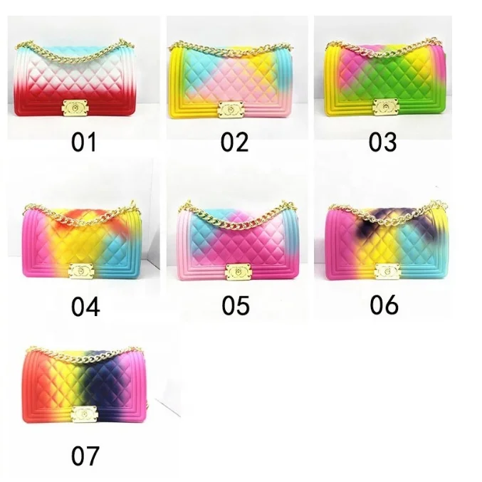 2020 Wholesale Luxury Women Hot selling rainbow crossbody colorful PVC handbags matte jelly bag with lock
2020 Wholesale Luxury Women Hot selling rainbow crossbody colorful PVC handbags matte jelly bag with lock
