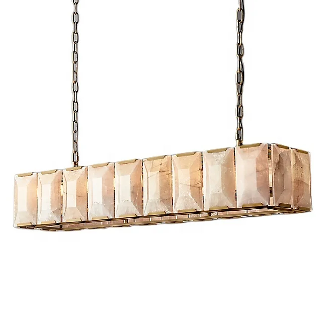 Luxury Marble Stone Modern Pendant Lights Crystal Chandeliers Harlow Calcite Rectangular Chandelier 62" CZ2810RT/18, Stain steel,brass, grey iron
Luxury Marble Stone Modern Pendant Lights Crystal Chandeliers Harlow Calcite Rectangular Chandelier 62" CZ2810RT/18, Stain steel,brass, grey iron