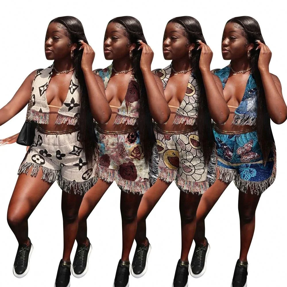 Tassel Fringe 2 Piece Women Shorts Set Vest Shorts Matching Set Tank Top and Shorts Suit Outfits Two Piece Set
Tassel Fringe 2 Piece Women Shorts Set Vest Shorts Matching Set Tank Top and Shorts Suit Outfits Two Piece Set