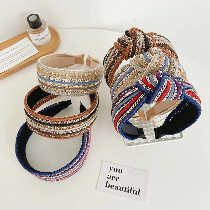 CLARMER European and American fashion new design simple style weave wide women hair accessory headband custom knot headband
CLARMER European and American fashion new design simple style weave wide women hair accessory headband custom knot headband