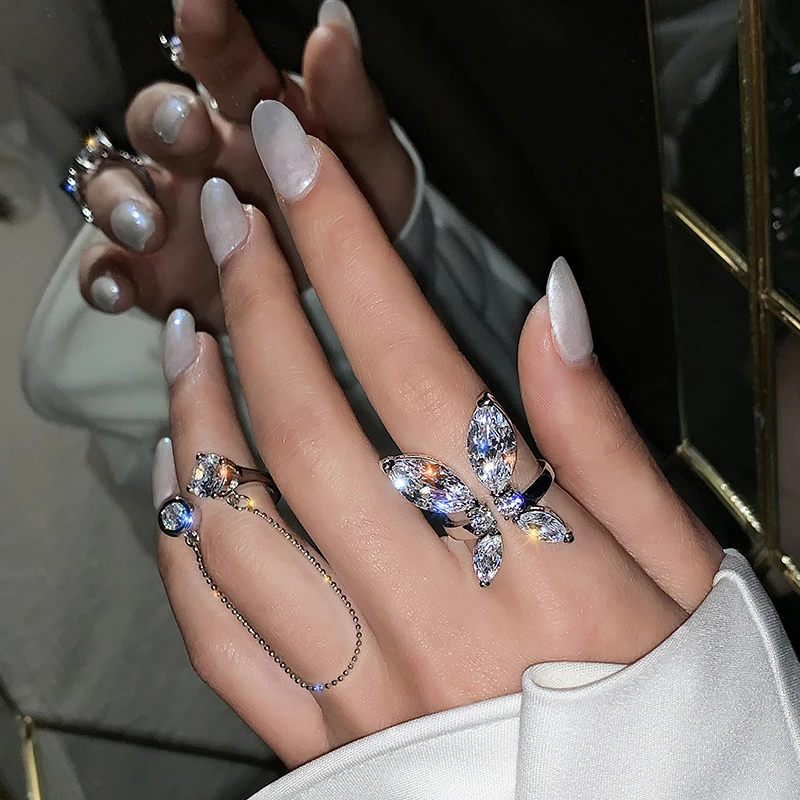 2021 Fashion Ring Set INS Style Adjustable Stackable Crystal Cubic Zircon Silver Butterfly Ring for Women
2021 Fashion Ring Set INS Style Adjustable Stackable Crystal Cubic Zircon Silver Butterfly Ring for Women