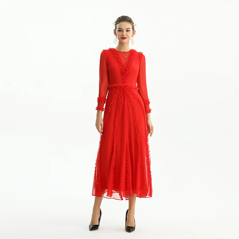 D084-2 Summer High Quality Fashion Elegant 100%Silk Evening Office Formal Women Long Dresses
D084-2 Summer High Quality Fashion Elegant 100%Silk Evening Office Formal Women Long Dresses