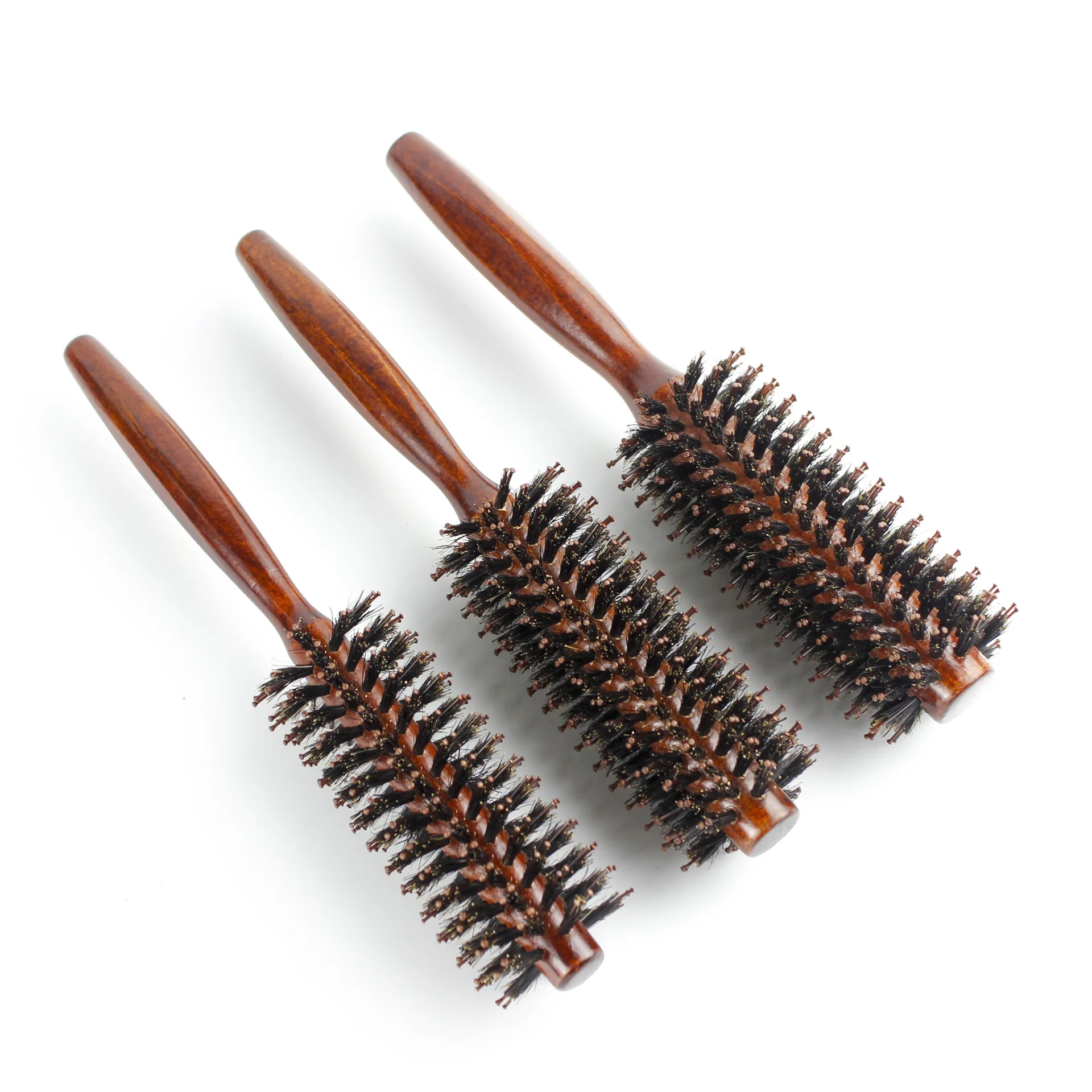 Amazon hot sale boar bristle round styling roller curly hair brush for curly hair