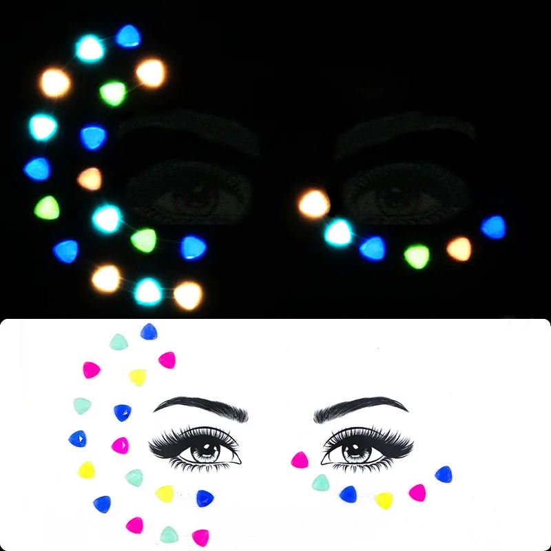 Party Make Up Glow in Dark Luminous Face and Body Cosmetic Glitter Rhinestone Sticker
Party Make Up Glow in Dark Luminous Face and Body Cosmetic Glitter Rhinestone Sticker