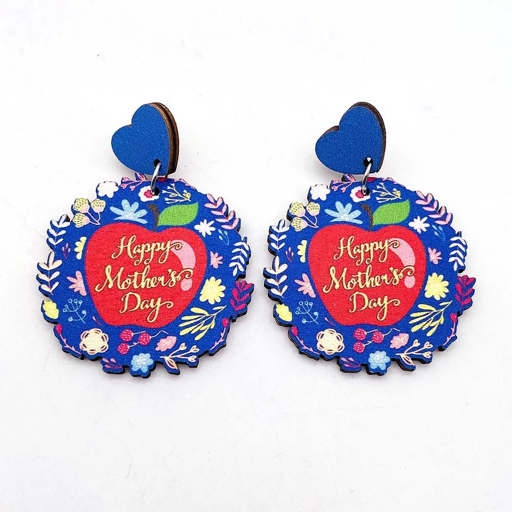 Newest Happy Mother's Day Colorful Heart Pendant Earrings Personalized Wooden Jewelry Wholesale
Newest Happy Mother's Day Colorful Heart Pendant Earrings Personalized Wooden Jewelry Wholesale