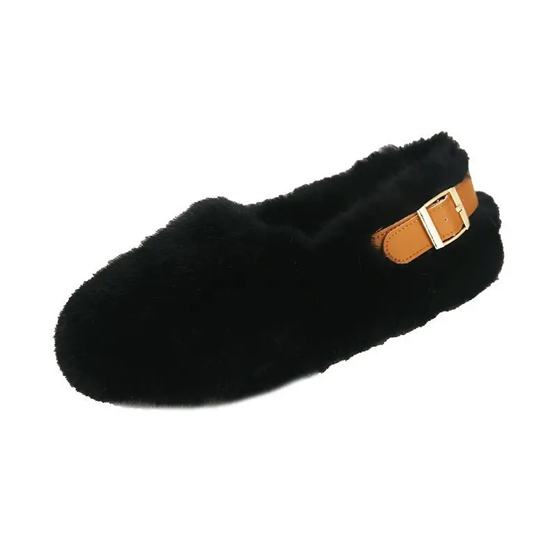 Amazon AliExpress Hot Selling Shoes-Woman Plus Size Solid Color Plush Flat Belt Buckle One Pedal Casual Shoes For Women 
Amazon AliExpress Hot Selling Shoes-Woman Plus Size Solid Color Plush Flat Belt Buckle One Pedal Casual Shoes For Women