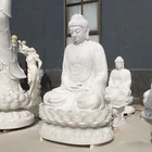 Carving religious zen sculpture stone praying buddha statue for sale