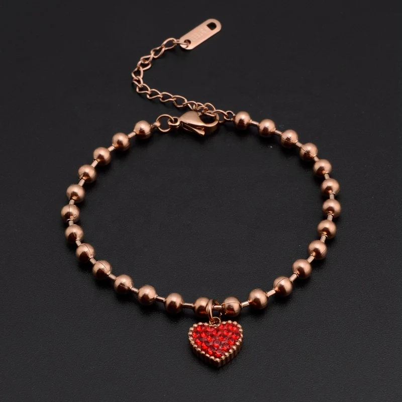 Fashion 18K Gold Plated Anklet Design Round Chain Heart Shaped Foot Jewelry Rose Gold Beaded Anklet, Rosegold
Fashion 18K Gold Plated Anklet Design Round Chain Heart Shaped Foot Jewelry Rose Gold Beaded Anklet, Rosegold