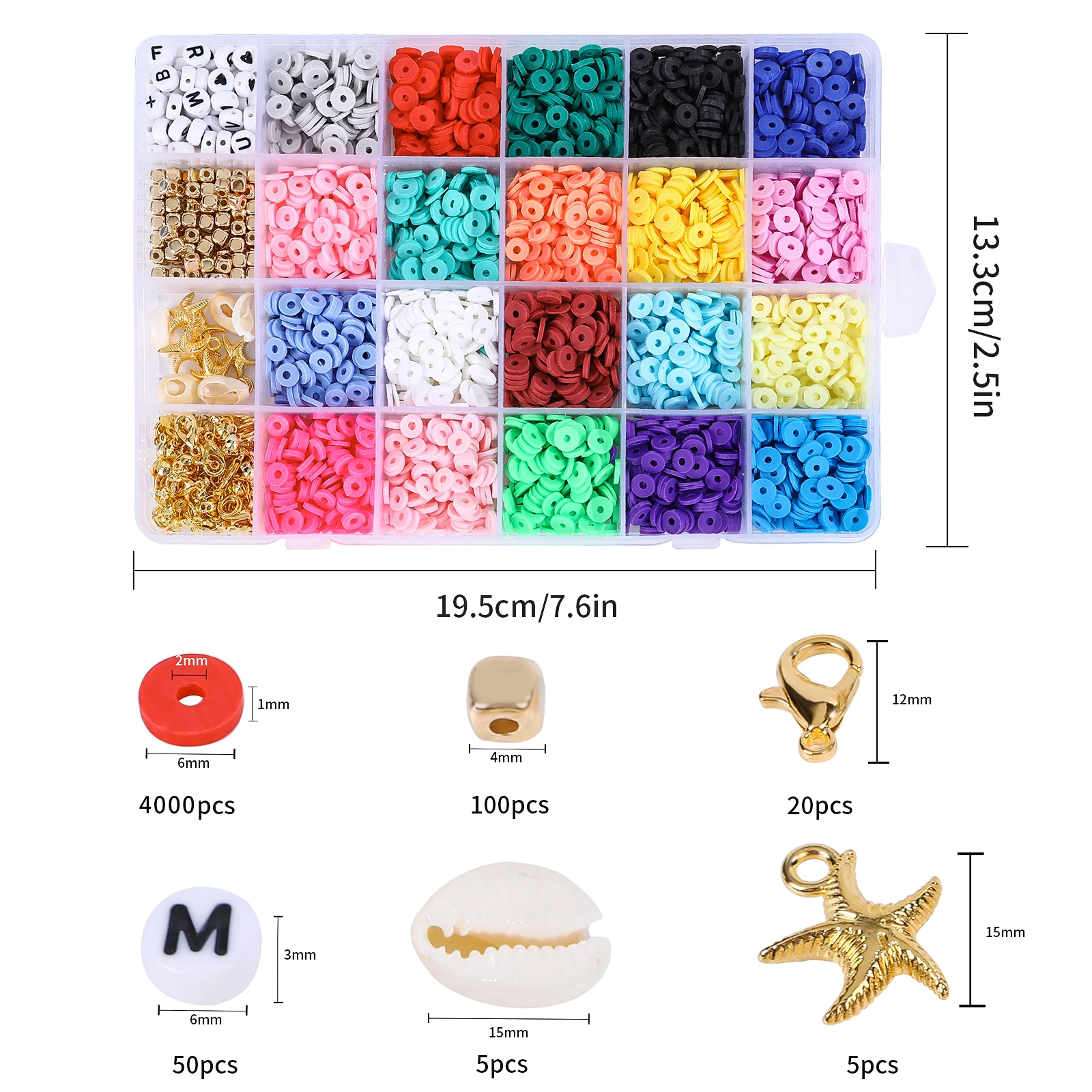 4000 Pcs Flat Round Polymer Clay Spacer Beads for Jewelry Making Bracelets Necklace Earring Diy Craft Kit (6mm 20 Colors Beads)
4000 Pcs Flat Round Polymer Clay Spacer Beads for Jewelry Making Bracelets Necklace Earring Diy Craft Kit (6mm 20 Colors Beads)