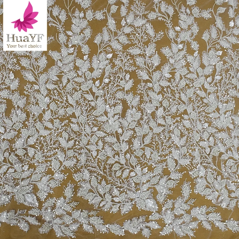 New arrival heavy French African beaded embroidery mesh bridal lace for women wedding dress HY2173-1
New arrival heavy French African beaded embroidery mesh bridal lace for women wedding dress HY2173-1