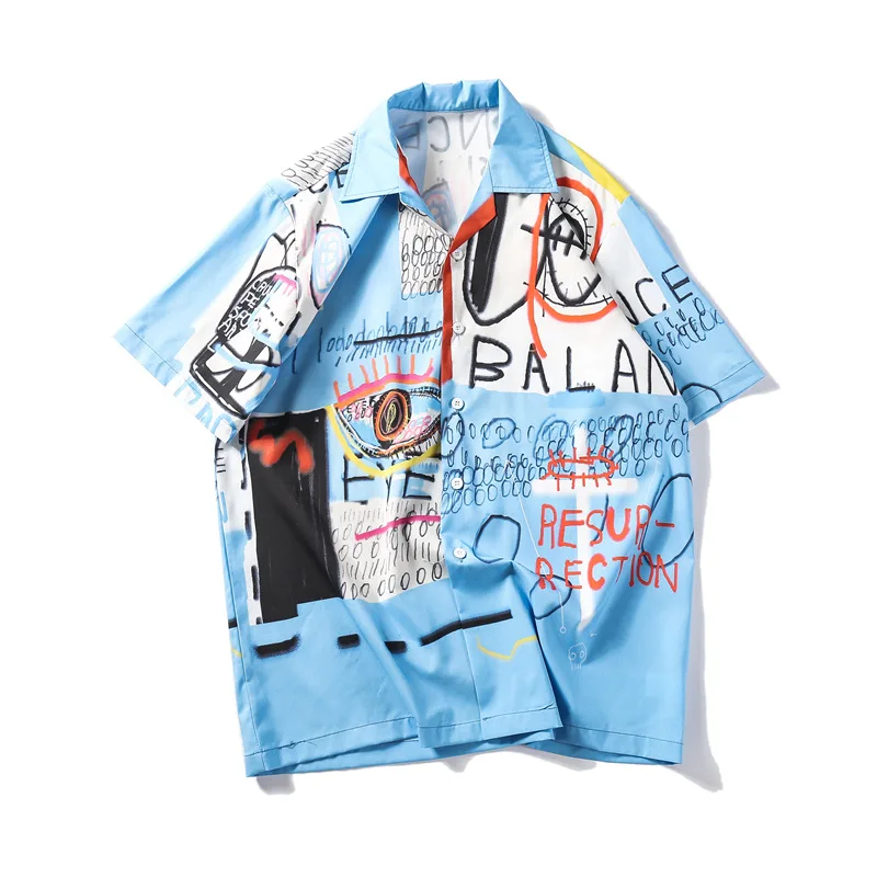 2022 Fashion Graffiti Shirts Men Summer Beach Men's resort Shirts Short Sleeve New vintage Shirts Man Streetwear Clothes
2022 Fashion Graffiti Shirts Men Summer Beach Men's resort Shirts Short Sleeve New vintage Shirts Man Streetwear Clothes