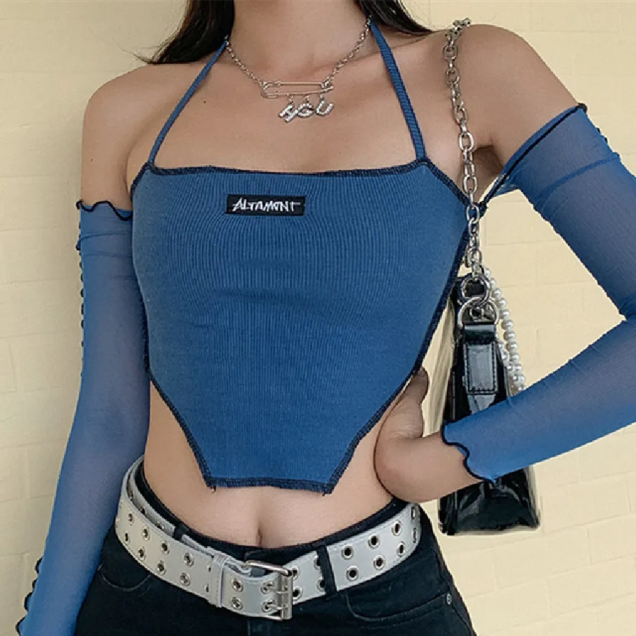Nibber T1738489 Sweet Sexy Sling Crop Top Women Tshirt Casual Street Rib Knit Patchwork Female Long Sleeve Tees Wholesale Custom
Nibber T1738489 Sweet Sexy Sling Crop Top Women Tshirt Casual Street Rib Knit Patchwork Female Long Sleeve Tees Wholesale Custom
