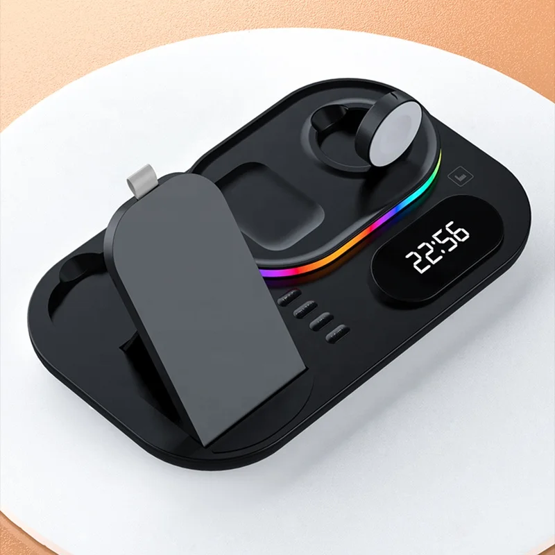 4 in 1 wireless charger Foldable Phone holder alarm clock LED desk lamp with wireless charger For apple wireless charger
4 in 1 wireless charger Foldable Phone holder alarm clock LED desk lamp with wireless charger For apple wireless charger
