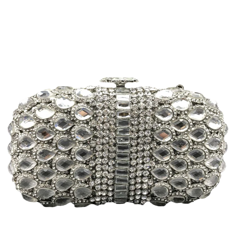 Elegant Silver Women Shinny Crystal Evening Clutch Bags Luxury Wedding Party Minaudiere Handbags and Purses For Woman, As pictures
Elegant Silver Women Shinny Crystal Evening Clutch Bags Luxury Wedding Party Minaudiere Handbags and Purses For Woman, As pictures