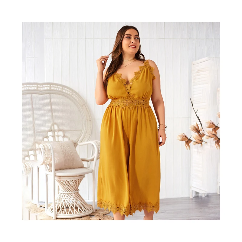 2021 New arrival fashion stylish pant lace sleeveless elegant oversize loose women casual plus size jumpsuit
2021 New arrival fashion stylish pant lace sleeveless elegant oversize loose women casual plus size jumpsuit