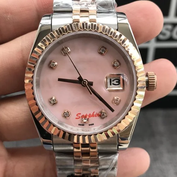 ROL pink dail diamond scale gold luxury mechanical lady fashion 316L stainless steel watch
ROL pink dail diamond scale gold luxury mechanical lady fashion 316L stainless steel watch